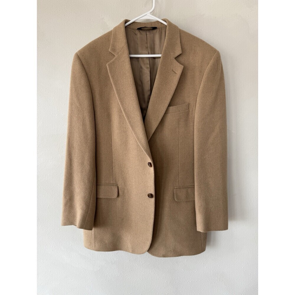 Jos. A Bank Men’s 44 Long Lg 100% Camel Hair Beige Blazer Tan Jacket Button Up